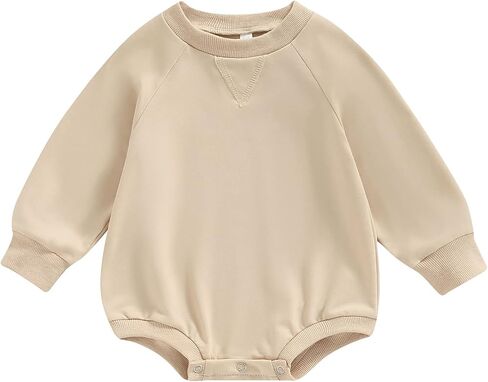 Newborn Baby Girl Boy Sweatshirt Romper Long Sleeve 0 3 6 12 18 Months Fall Winter Clothes in Kuwait