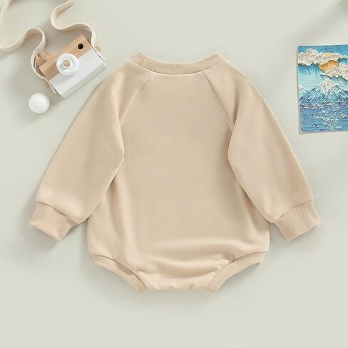 Newborn Baby Girl Boy Sweatshirt Romper Long Sleeve 0 3 6 12 18 Months Fall Winter Clothes in Kuwait