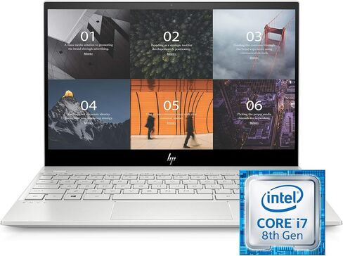 HP ENVY 13-13.99 Inches Thin Laptop w/ Fingerprint Reader, 4K Touchscreen, Intel Core i7-8565U, NVIDIA GeForce MX250 Graphics, 16GB SDRAM, 512GB SSD, Windows 10 Home (13-aq0044nr, Natural Silver) in Saudi Arabia