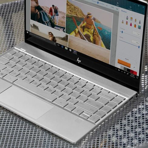 HP ENVY 13-13.99 Inches Thin Laptop w/ Fingerprint Reader, 4K Touchscreen, Intel Core i7-8565U, NVIDIA GeForce MX250 Graphics, 16GB SDRAM, 512GB SSD, Windows 10 Home (13-aq0044nr, Natural Silver) in Saudi Arabia