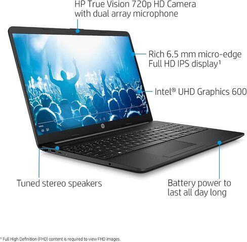HP Pavilion Laptop (2021 Latest Model), 15.6" FHD Display, Intel Celeron Processor, 16GB DDR4 RAM, 512GB SSD, Online Conferencing, Webcam, HDMI, WiFi, Bluetooth, Windows 10 in Saudi Arabia