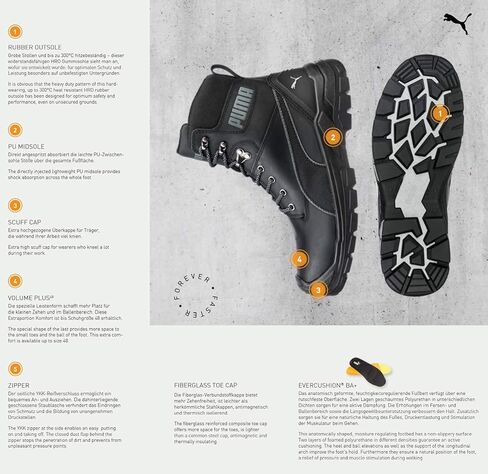 PUMA Safety Mens Conquest 630730 High Safety Boot Black Size UK 11 EU 46 in Saudi Arabia