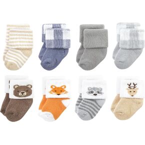 Hudson Baby Unisex Baby Cotton Rich Newborn and Terry Socks, Woodland, 0-6 Months in Kuwait