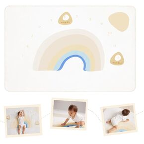 bc babycare بطانية مايلستون الشهرية مقاس 40 × 60 بوصة، خلفية تصوير لحديثي الولادة إلى طفل صغير مع بطانية أشهر قوس قزح للأطفال، بطانية مايلستون للأطفال من عمر 1 إلى 12 شهرًا طفلة وصبي in Kuwait