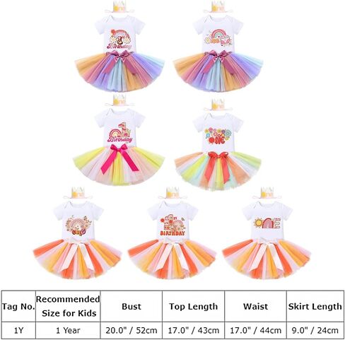 IBTOM CASTLE Baby Girl One Year Old Birthday Floral Lace Party Cake Smash Romper+Tutu Skirt Set+Crown Photo Shoot Clothes in Kuwait