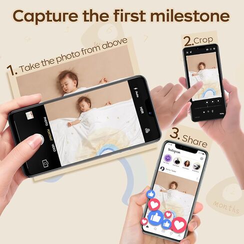 bc babycare بطانية مايلستون الشهرية مقاس 40 × 60 بوصة، خلفية تصوير لحديثي الولادة إلى طفل صغير مع بطانية أشهر قوس قزح للأطفال، بطانية مايلستون للأطفال من عمر 1 إلى 12 شهرًا طفلة وصبي in Kuwait