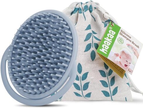 haakaa Silicone Shampoo Brush - Cradle Cap Brush Comb - Baby Hair Scrubber - Baby Bath Essentials - 1pk-Pea Green in Saudi Arabia