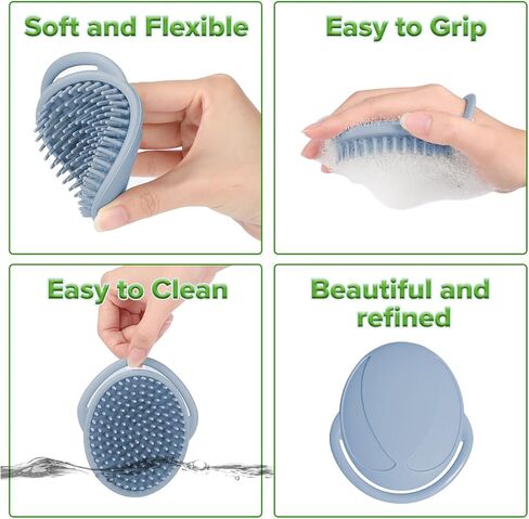 haakaa Silicone Shampoo Brush - Cradle Cap Brush Comb - Baby Hair Scrubber - Baby Bath Essentials - 1pk-Pea Green in Saudi Arabia