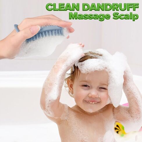 haakaa Silicone Shampoo Brush - Cradle Cap Brush Comb - Baby Hair Scrubber - Baby Bath Essentials - 1pk-Pea Green in Saudi Arabia