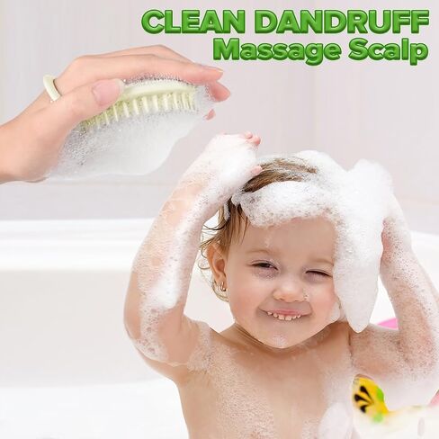 haakaa Silicone Shampoo Brush - Cradle Cap Brush Comb - Baby Hair Scrubber - Baby Bath Essentials - 1pk-Pea Green in Saudi Arabia