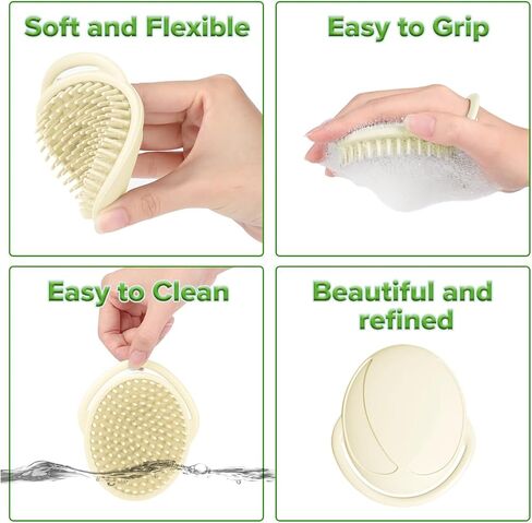 haakaa Silicone Shampoo Brush - Cradle Cap Brush Comb - Baby Hair Scrubber - Baby Bath Essentials - 1pk-Pea Green in Saudi Arabia