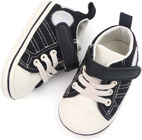 Baby Girls Boys Canvas Shoes Infant Soft Anti-Slip Sole Newborn First Walkers Star High Top Unisex Toddler Denim Sneaker in Saudi Arabia