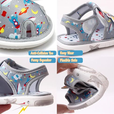 Baby Boy Girl Summer Sandals Infant Squeaky Shoes Lightwight Non-Slip Toddler First Walkers in Kuwait