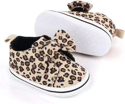 Infant Newborn Shoes Baby Girl Boy Shoes 0-18 Months Babies Sneakers, Soft Sole High Top Leopard Walking Shoes in Saudi Arabia