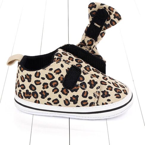 Infant Newborn Shoes Baby Girl Boy Shoes 0-18 Months Babies Sneakers, Soft Sole High Top Leopard Walking Shoes in Saudi Arabia
