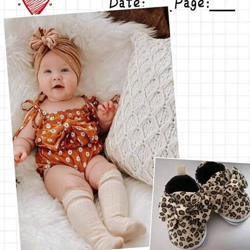 Infant Newborn Shoes Baby Girl Boy Shoes 0-18 Months Babies Sneakers, Soft Sole High Top Leopard Walking Shoes in Saudi Arabia