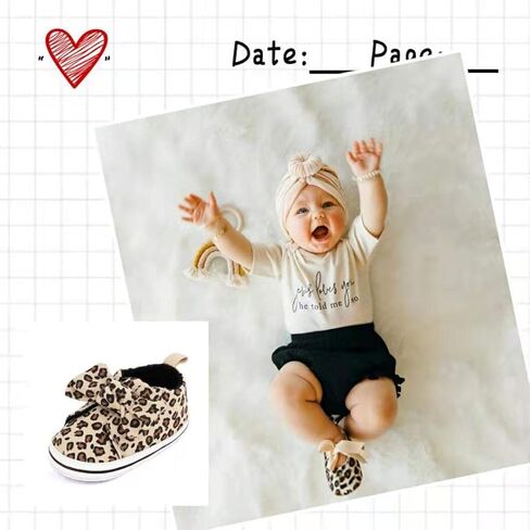 Infant Newborn Shoes Baby Girl Boy Shoes 0-18 Months Babies Sneakers, Soft Sole High Top Leopard Walking Shoes in Saudi Arabia