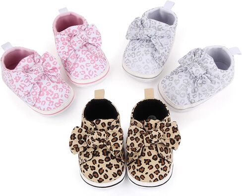 Infant Newborn Shoes Baby Girl Boy Shoes 0-18 Months Babies Sneakers, Soft Sole High Top Leopard Walking Shoes in Saudi Arabia