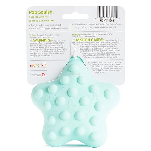 Munchkin® Pop Squish™ Popping Bath Toy - Mold-Free Squeezable Sensory Baby Fidget Toy Without Holes, Starfish in Saudi Arabia