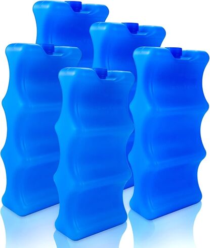 Tecmisse 5 Pack Blue Reusable Ice Packs for Breastmilk Storage, Bottle Ice Packs for Breastfeeding Mom in Saudi Arabia