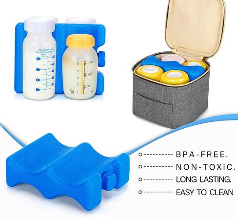Teamoy Breastmilk Ice Pack (Pack of 2), Small | Bottle Ice Packs for Breastmilk Storage and Breastfeeding Working Mom in Saudi Arabia