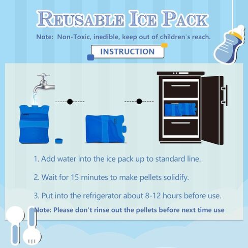 Teamoy Breastmilk Ice Pack (Pack of 2), Small | Bottle Ice Packs for Breastmilk Storage and Breastfeeding Working Mom in Saudi Arabia