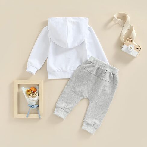 2Pcs Baby Boys Hoodie Tops Pants Set Dinosaur Deer Print Sweatsuit Fall Winter Outfits in Saudi Arabia