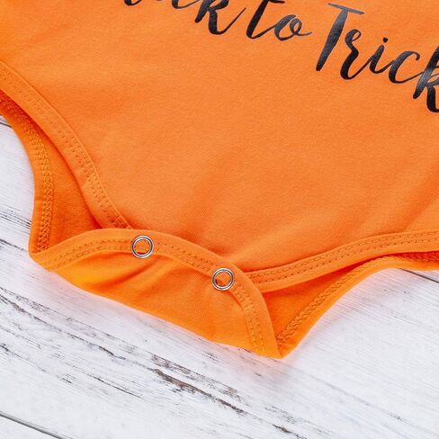 بدلة ماي فيرست هالووين للأطفال حديثي الولادة للأولاد والبنات برتقالية من قطعة واحدة خدعة لخدعة مع عصابة رأس in Kuwait