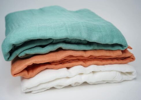 Ziggly Muslin Swaddle Moon Grey Deluxe Four Layer Blankets 70% Cotton 30% Bamboo for Newborn Babies:Multiuse, Soft, Breathable Swaddle, Nursery, Crib, Stroller Cover 47"x47" Large in Saudi Arabia