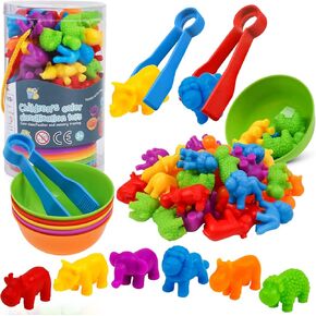 Counting Animals Toys Matching Games with Sorting Bowls Sorting Toys for Toddlers Preschool Learning Activities for Math Color Sensory Montessori Fine Motor Skills Toys for 3 4 5 Years Old Boys Girls in Kuwait