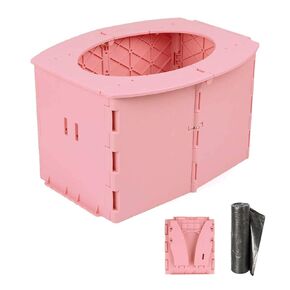 Travel Potty for Kids, Reusable Portable Folding Potty for Toddler, Travel Foldable Toilet for Travel Outdoor Camping, Toddler Potty Seat for Baby Potty Training (Pink) in Saudi Arabia