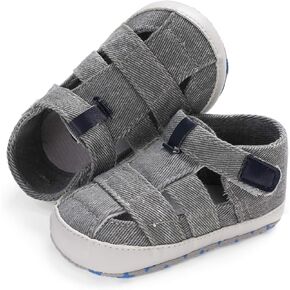 SOFMUO Baby Boys Girls Closed-Toe Sandals Breathable Athletic Soft Sole Anti-Slip Infant Summer Toddler Beach Walking Shoes