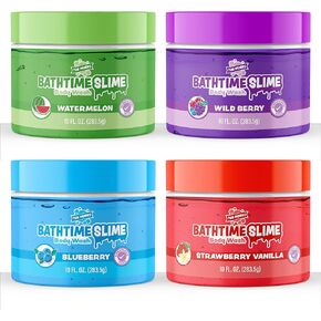 Tub Works™ Bath Slime Kids Body Wash, Variety 4 Pack | Gooey, Playful Texture with Fresh, Fruity Scents | Dermatologist Tested | Sensory Fun Bath Toys for Toddlers & Kids | Colorful Slime Kids Soap