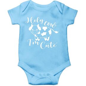 AW Fashions Holy Cow I'm Cute - New to The Herd - Adorable Calf And Mooody - Cute One-Piece Infant Baby Bodysuit in Saudi Arabia