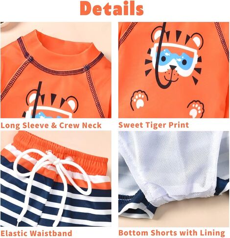 Aalizzwell Infant Baby Boy Long Sleeve Bathing Suit in Saudi Arabia
