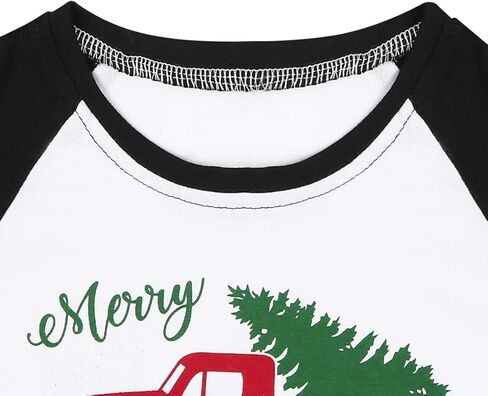 UNIQUEONE Baby Girls Boys Merry Christmas T-Shirt Christmas Truck Tree Print Tops Long Sleeve Raglan Tee in Saudi Arabia