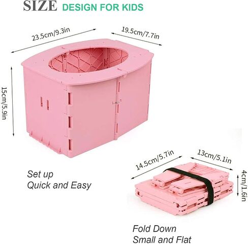 Travel Potty for Kids, Reusable Portable Folding Potty for Toddler, Travel Foldable Toilet for Travel Outdoor Camping, Toddler Potty Seat for Baby Potty Training (Pink) in Saudi Arabia
