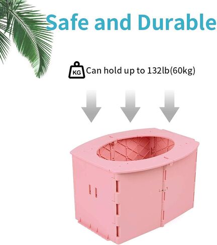 Travel Potty for Kids, Reusable Portable Folding Potty for Toddler, Travel Foldable Toilet for Travel Outdoor Camping, Toddler Potty Seat for Baby Potty Training (Pink) in Saudi Arabia