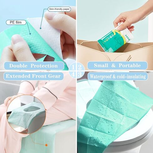 Ditind Toilet Seat Covers Disposable, 30 Pcs Toilet Seat Covers for Travel Accessories (15.8×23.6 inch), Extra Large PE Film Travel Toilet Mats Covers for Kids and Adults Potty Training in Saudi Arabia