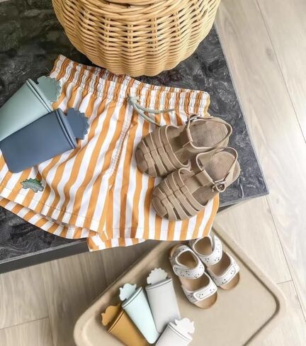 LDIOIF الأولاد ملابس السباحة جذوع سريعة الجافة بحر الرياضة سروال سباحة قصير طفل صبي ملابس السباحة مخطط ثوب السباحة مجلس قصيرة 0-9 سنة in Kuwait