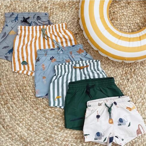 LDIOIF الأولاد ملابس السباحة جذوع سريعة الجافة بحر الرياضة سروال سباحة قصير طفل صبي ملابس السباحة مخطط ثوب السباحة مجلس قصيرة 0-9 سنة in Kuwait