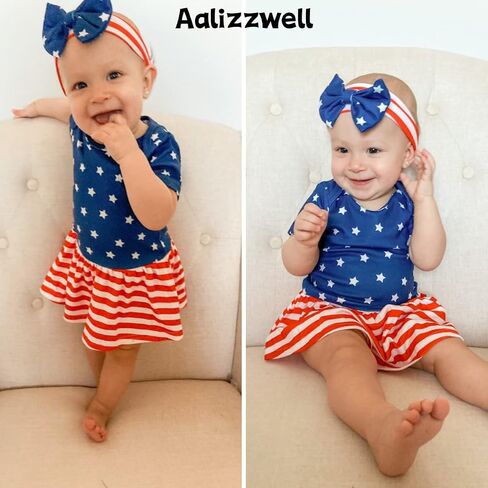 Aalizzwell Newborn Infant Baby Girls Bodysuit Dress in Kuwait