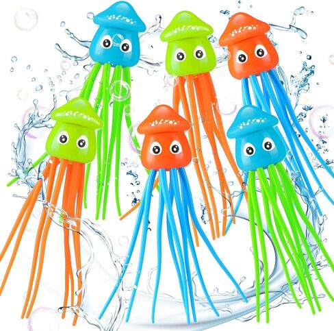 6 Pcs Fun Octopus Bath Toys Octopus Swimming Pool Dive Toys Sensory Stress Relief Cute Pool Diving Toys for Summer Tub Bathtub Water Goodie Bag Fillers, 3 Styles in Saudi Arabia