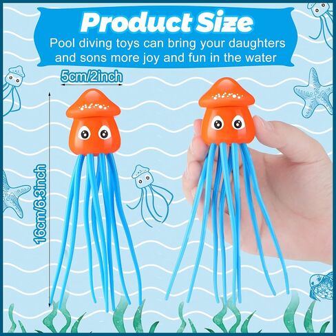 6 Pcs Fun Octopus Bath Toys Octopus Swimming Pool Dive Toys Sensory Stress Relief Cute Pool Diving Toys for Summer Tub Bathtub Water Goodie Bag Fillers, 3 Styles in Saudi Arabia