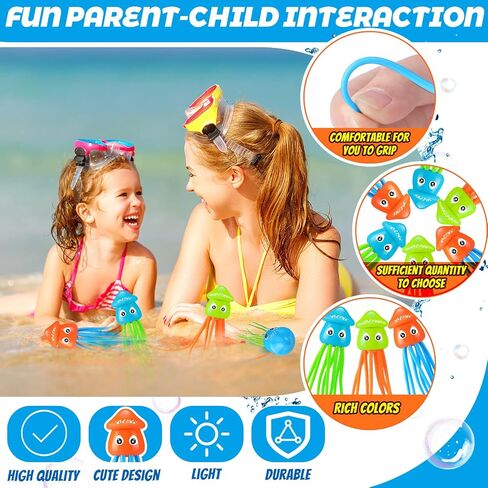 6 Pcs Fun Octopus Bath Toys Octopus Swimming Pool Dive Toys Sensory Stress Relief Cute Pool Diving Toys for Summer Tub Bathtub Water Goodie Bag Fillers, 3 Styles in Saudi Arabia