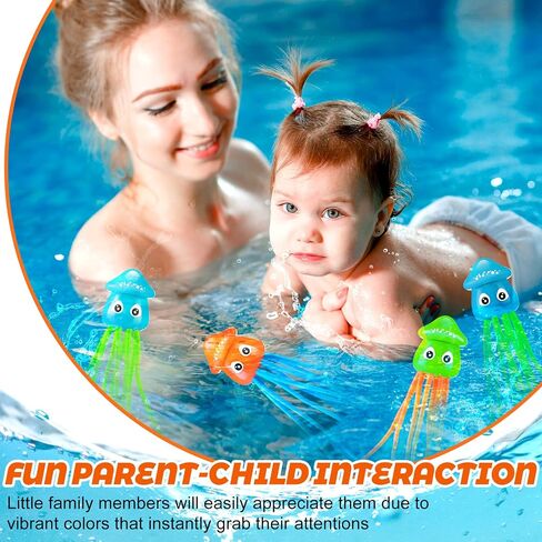 6 Pcs Fun Octopus Bath Toys Octopus Swimming Pool Dive Toys Sensory Stress Relief Cute Pool Diving Toys for Summer Tub Bathtub Water Goodie Bag Fillers, 3 Styles in Saudi Arabia