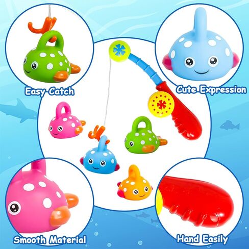 ألعاب حمام الأطفال الصغار للأطفال الذين تتراوح أعمارهم بين 3-5 سنوات، لعبة صيد السمك لعمر 3 4 5 سنوات، 10 قطع ألعاب المنتزع في الهواء الطلق، هدية حمام السباحة للأولاد والبنات، ألعاب حوض الاستحمام للأطفال من سن 4 إلى 8 سنوات in Kuwait