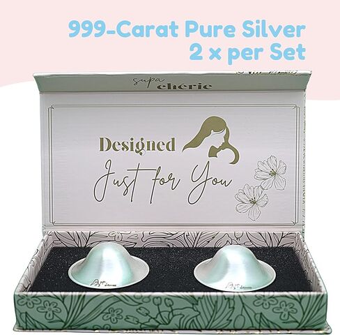 The Original Silver Nursing Cups - Nipple Shields for Nursing Newborn - Newborn Essentials Must Haves - Nipple Covers Breastfeeding - Soothe and Protect Your Nursing Nipples - 925 CT in Kuwait