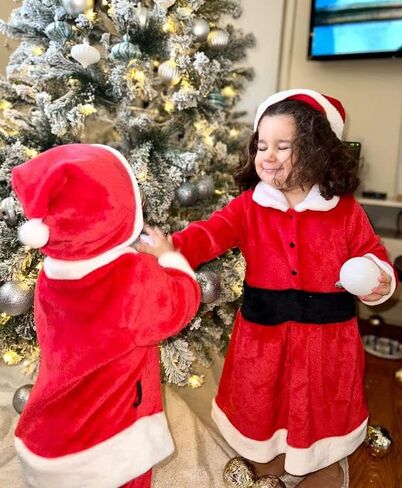 BIG ELEPHANT Unisex Baby 1 Piece Warm Christmas Long Sleeve Romper Pajama with Hat in Saudi Arabia