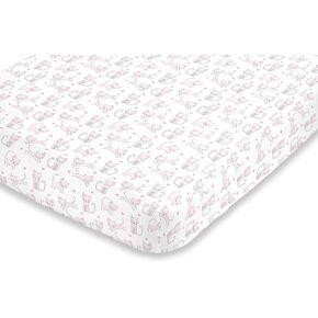 NoJo Super Soft Grey, White & Aqua Sloth Fitted Crib Sheet, Grey, White, Aqua in Saudi Arabia